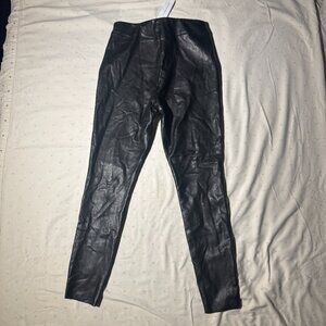 TOPSHOP Black Leather Pants